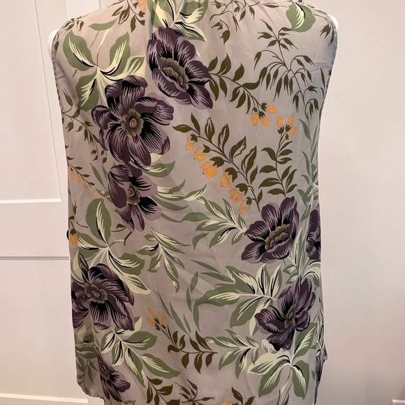 LOFT Green and Purple Floral Blouse - Picture 2 of 6
